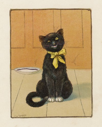 O gato (litografia a cores) de George Henry Thompson