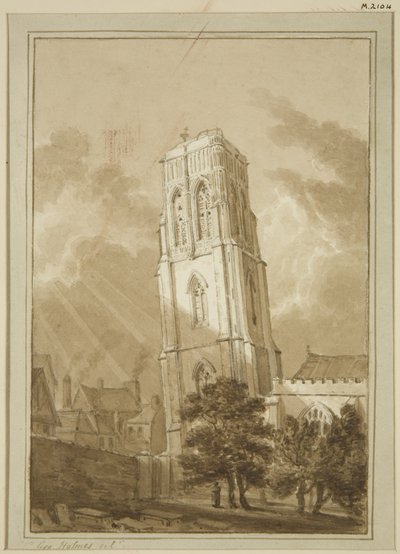 Igreja do Templo (lápis e aguarela sobre papel) de George Holmes
