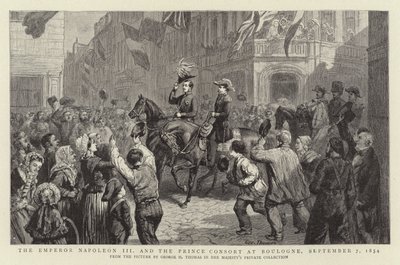 O Imperador Napoleão III e o Príncipe Consorte em Boulogne, 7 de setembro de 1854 de George Housman Thomas
