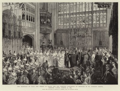 O Casamento do TRH O Príncipe de Gales e a Princesa Alexandra da Dinamarca na Capela de São Jorge, Castelo de Windsor, 10 de março de 1863 de George Housman Thomas
