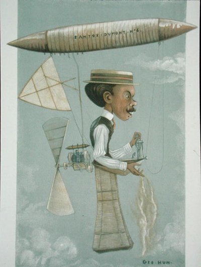 Alberto Santos-Dumont (1873-1932), ilustração de 