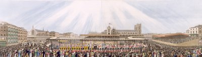 Vista da procissão de coroação do rei George IV de Westminster Hall para a Abadia, 19 de julho de 1821 (aquatint) de George Humphrey