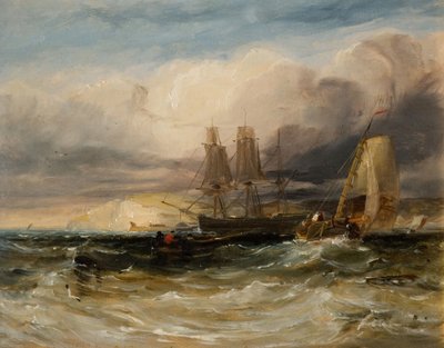 No Tâmisa - Forte de Tilbury, 1840. de George Hyde Chambers