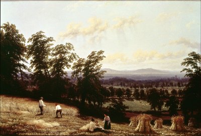 Montes de feno perto de um rio, perto de Harford, Warwickshire, 1872 de George II Turner