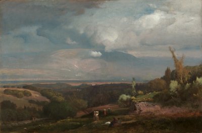 Tempestade que se aproxima das colinas de Alban, 1871. de George Inness