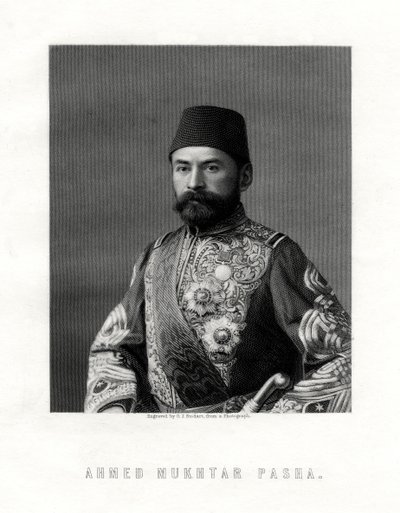 Ahmed Mukhtar Pasha, oficial do exército francês e do Império Otomano, século XIX. de George J. Stodart