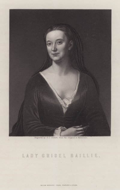 Lady Grizel Baillie, compositora escocesa (gravura) de George J. Stodart
