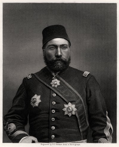 Osman Nuri Pasha, marechal de campo do Império Otomano, século XIX de George J. Stodart