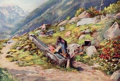No Vale de Chamonix (cor litho) de George Jackson Flemwell