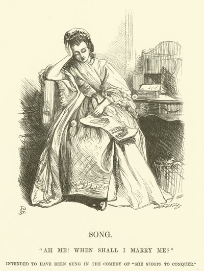 Ilustração para Ah Me! Quando devo casar-me comigo? (gravura) de George John Pinwell