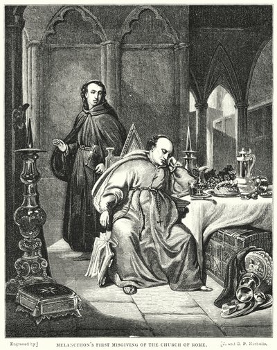A Primeira Missa de Melancthon da Igreja de Roma (gravura) de George Lance