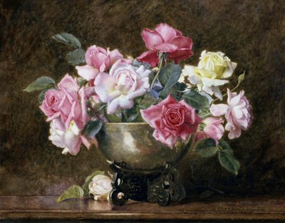 Rosas. Pintura de George Lawrence Bulleid (1858-1933) Coleção particular. de George Lawrence Bulleid