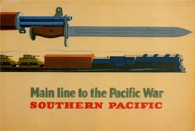 Linha principal para a Guerra do Pacífico. Ferrovia do Pacífico Sul, 1945 de George Lerner and Lyman Power