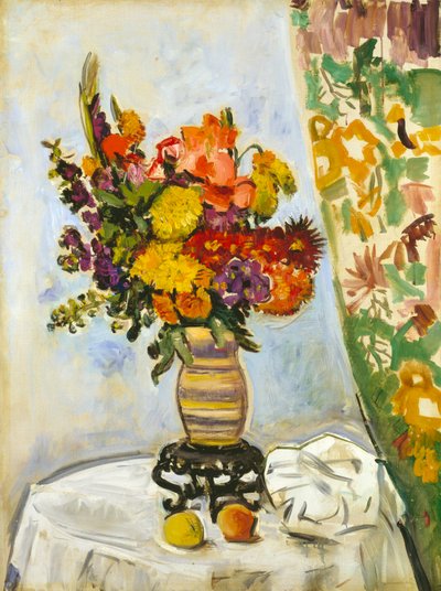 Flores num vaso chinês (óleo sobre tela) de George Leslie Hunter