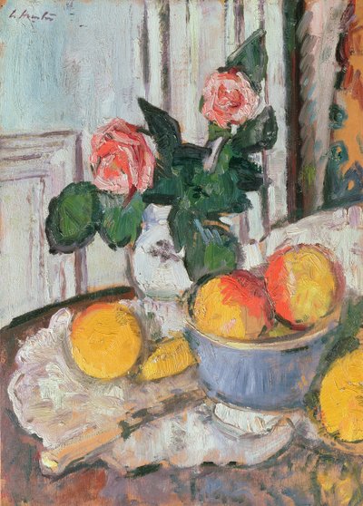 Rosas e Fruta de George Leslie Hunter