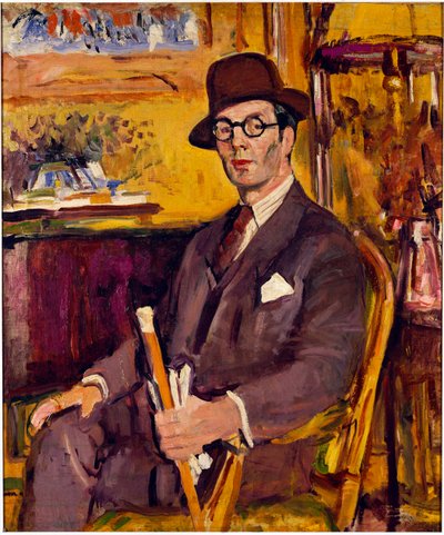 O bastão de Malaca, um retrato de Duncan Macdonald, Esq., Sentado de George Leslie Hunter