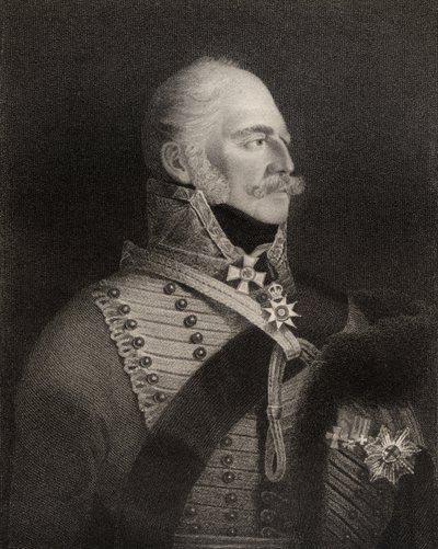 Príncipe Ernest Augustus, Duque de Cumberland e Rei de Hanover, gravado por HR Cook (fl.1813-47), de &39;National Portrait Gallery, volume IV&39;, publicado, c.1835 de George Lethbridge Saunders