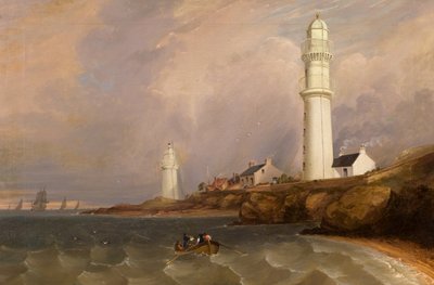 Faróis - West Lights, Tayport, c.1840 (óleo sobre tela) de George McGillivray
