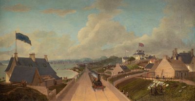 A Abertura do Dundee and Arbroath Railway, c.1838 (óleo sobre tela) de George McGillivray