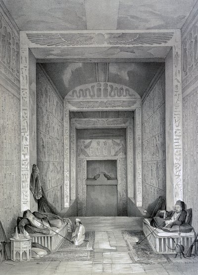 Interior de um templo, Egito, século XIX de George Moore