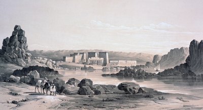 Philae, Olhando para o Sul, Egito, 1843 de George Moore