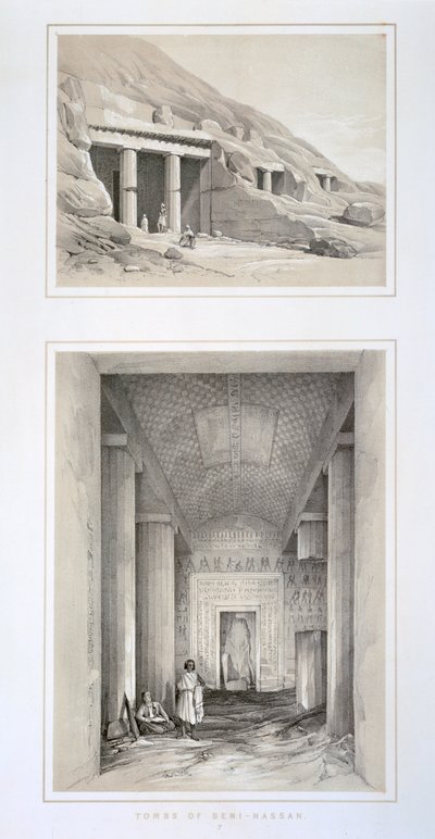 Túmulos de Beni-Hassan, Egito, século XIX de George Moore