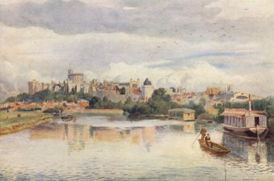 Windsor from the River (litografia a cores) de George Moore Henton