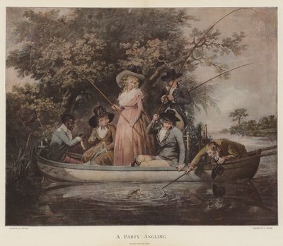 Um partido de pesca (cromolitho) de George Morland