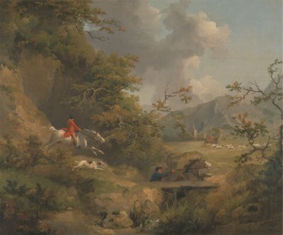 Caça à raposa em Hilly Country de George Morland