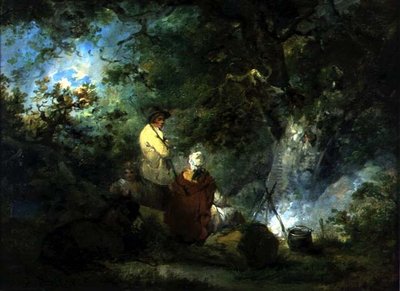 Ciganos ao pé de uma fogueira de George Morland