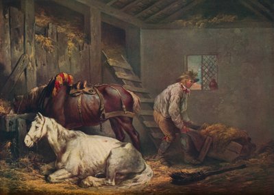 Cavalos em um estábulo, 1791 de George Morland