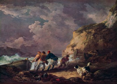Seashore: Pescadores que transportam em um barco, 1791. de George Morland
