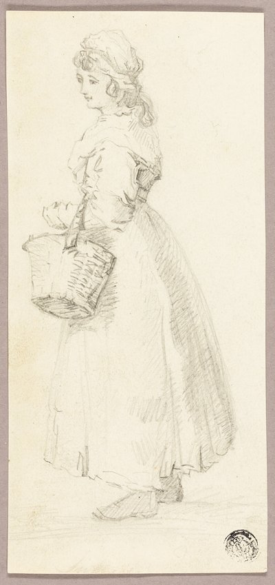 Rapariga de pé com cesto de George Morland