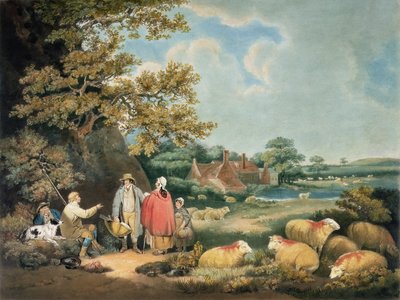 Os pastores, gravados por William Ward (1766-1826), pub. por H. Morland, 1806 (gravura em mezzotint) de George Morland