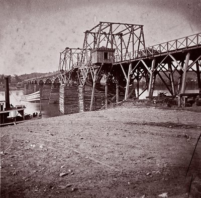 Ponte sobre o rio Tennessee em Chattanooga, ca. 1864. de George N. Barnard