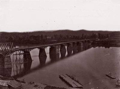Ponte sobre o rio Tennessee em Chattanooga, ca. 1864. de George N. Barnard