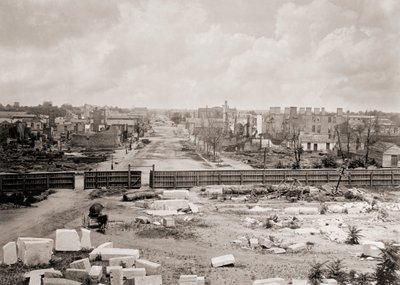 Columbia, Carolina do Sul, EUA depois do incêndio de 1865 (foto a p/b) de George N. Barnard