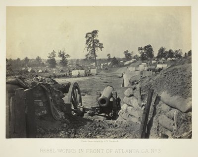 Obras rebeldes em frente de Atlanta, GA, n.º 3 de George N. Barnard