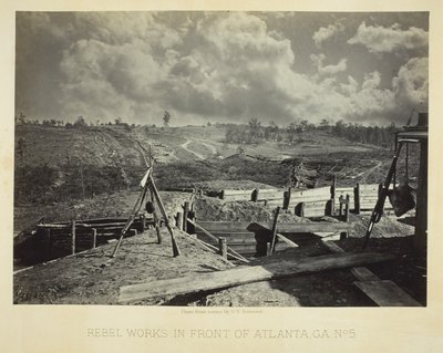 Obras rebeldes em frente de Atlanta, GA, n.º 5 de George N. Barnard