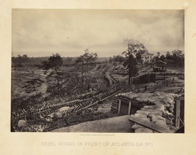Fortificações rebeldes em frente de Atlanta, Geórgia, n.º 1 de George N. Barnard
