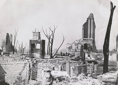 Ruínas do edifício da Sociedade Histórica de Chicago após o Grande Incêndio de Chicago, 1871 de George N. Barnard