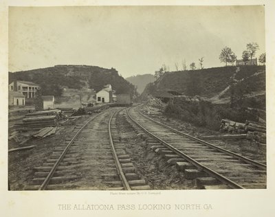 O desfiladeiro de Allatoona, olhando para o norte, GA de George N. Barnard