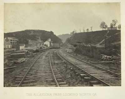 A passagem de Allatoona, olhando para o norte, GA, 1866. de George N. Barnard