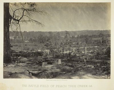 O campo de batalha de Peach Tree Creek, Geórgia. de George N. Barnard