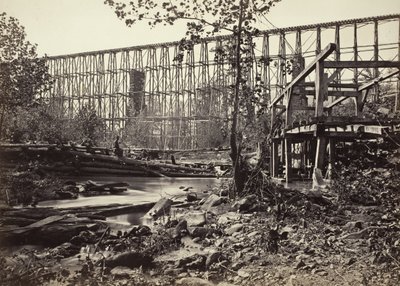 Ponte de cavaletes em Whiteside de George N. Barnard