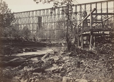 Ponte de cavaletes em Whiteside de George N. Barnard