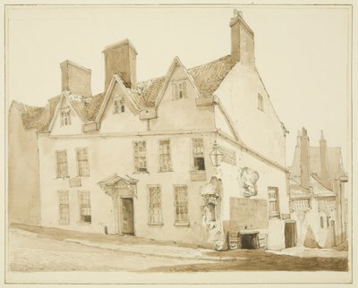 Esquina da Pipe Lane e Frogmore Street (lápis e aguarela sobre papel) de George Orleans Delamotte