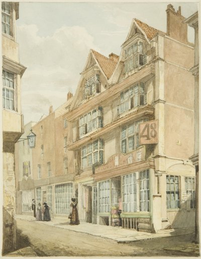 South Side, Wine Street (lápis e aguarela sobre papel) de George Orleans Delamotte