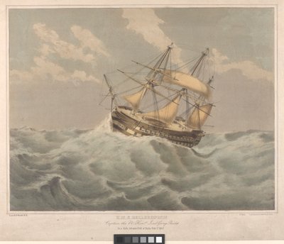 HMS "Bellerophon" (1824), 50 milhas a ESE de Malta de George Pechell (after) Mends
