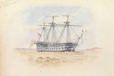 Monarch" em Sheerness a partir do "Trafalgar" 29 de janeiro de 1851 de George Pechell Mends